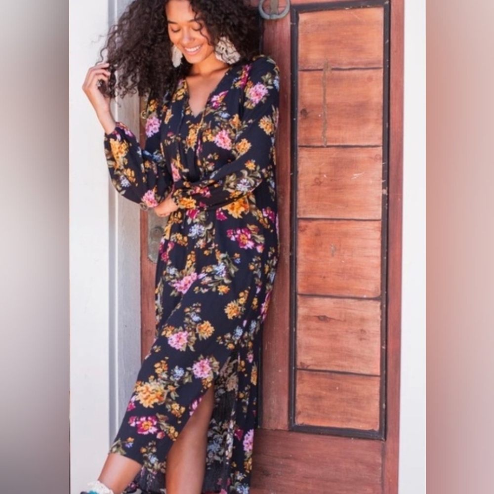 NATURAL LIFE Floral Long Sleeve Dress